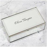 The Personalised Memento Company Bespoke Glass Mirrored Jewellery Box