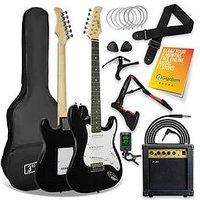 3Rd Avenue Full Size 4/4 Electric Guitar Ultimate Kit With Amp - 6 Months Free Lessons - Black
