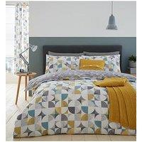 Catherine Lansfield Retro Circles Duvet Cover Set - Teal Ochre