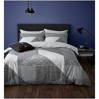 Catherine Lansfield Larsson Geo Duvet Cover Set - Grey