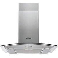 Hotpoint Phgc6.4Flmx 60Cm Curved Glass Cooker Hood - Stainless Steel