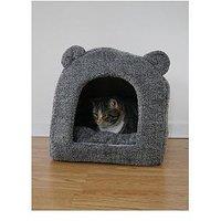 Rosewood Grey Teddy Bear Cat Bed