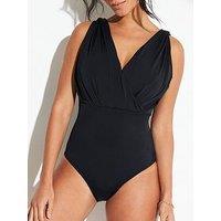V By Very Shape Enhancing Draped Swimsuit - Black