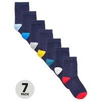 Everyday 7 Pack Contrast Colour Heel And Toe Socks - Multi