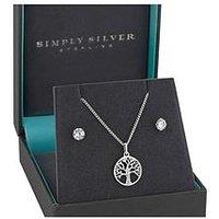 Simply Silver Gift Boxed Sterling Silver 925 Tree Of Life Jewellery Set