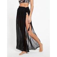 Everyday Chiffon Tie Side Maxi Beach Skirt - Black