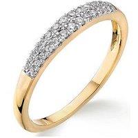 Love Diamond 9Ct Gold 15 Point Diamond Two Row Wedding Band