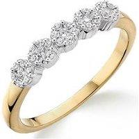 Love Diamond 9Ct Gold 20 Point Diamond 5 Stone Eternity Ring