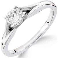 Love Diamond 9Ct White Gold 1/3 Carat Diamond Solitaire Ring With Tapered Shoulders