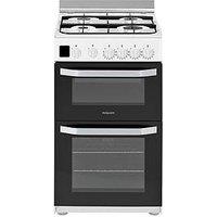 Hotpoint Hd5G00Ccw 50Cm Wide Gas Double Oven Cooker - White