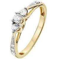 Love Diamond 9Ct Gold 23 Point Diamond Trilogy Ring