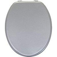 Aqualona Silver Effect Mdf Toilet Seat