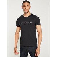 Tommy Hilfiger Linear Chest Logo T-Shirt - Black