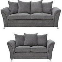 Very Home Dury Fabric 3 Seater + 2 Seater Scatter Back Sofa Set (Buy And Save!) - Fsc Certified