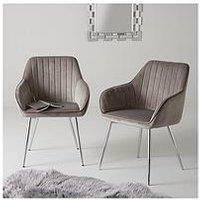 Very Home Pair Of Alisha Dining Chairs - Grey