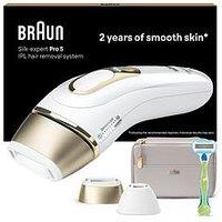 Braun Ipl Silk-Expert Pro 5, At Home Hair Removal Device With Pouch Pl5124 - White/Gold