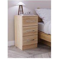 Swift Winchester & Ready Assembled 3 Drawer Bedside Chest - Fsc Certified