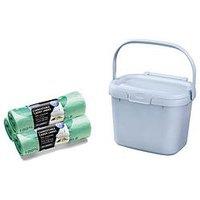 Addis Compost Food Caddy Bin With 60 Compostable Liner Bags