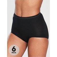 Sloggi 6 Pack Maxi Briefs - Black