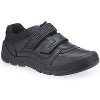 Start-Rite Rhino Warrior Black Leather Double Rip Tape Durable Boys School Shoes