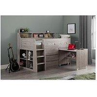 Julian Bowen Noah Midsleeper Bed With Storage And Desk - White Or Grey