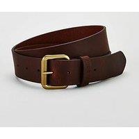 Barbour Allanton Embossed Logo Leather Belt - Brown