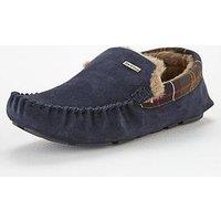 Barbour Monty Slippers - Navy Suede
