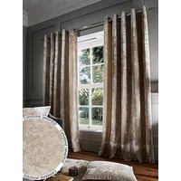 Catherine Lansfield Crushed Velvet Eyelet Lined Curtains