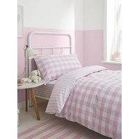 Bianca Fine Linens Check And Stripe Cotton Duvet Cover Set - Pink