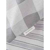 Bianca Fine Linens Grey Stripe 100% Cotton Fitted Sheet