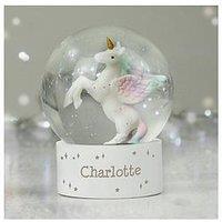 The Personalised Memento Company Personalised Unicorn Snow Globe