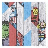Marvel Kids Wood Panel Wallpaper