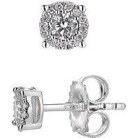 Love Diamond White Gold 18Pt Diamond Solitaire Stud Earrings