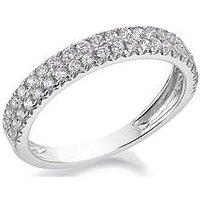 Love Diamond 9Ct White Gold 1/2 Carat Diamond Double Row Eternity Ring