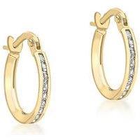 Love Gold 9Ct Gold Cubic Zirconia 20Mm Hoop Earrings