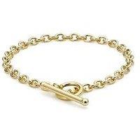 The Love Collection 9Ct Gold T Bar Belcher Chain Bracelet