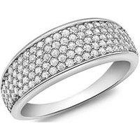 Love Gold 9Ct White Gold Cubic Zirconia Pave Band Ring