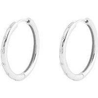 The Love Silver Collection Sterling Silver Cubic Zirconia Studded 22Mm Hoop Earrings