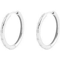 The Love Collection Sterling Silver Cubic Zirconia Studded 22Mm Hoop Earrings