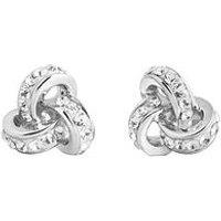 The Love Silver Collection Sterling Silver Crystal Triple Knot Stud Earrings