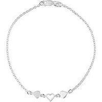The Love Collection Sterling Silver Triple Heart Single Anklet