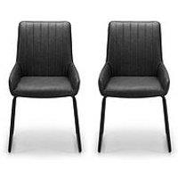 Julian Bowen Pair Of Soho Faux Leather And Metal Dining Chairs