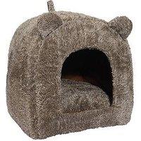 Rosewood Brown Teddy Bear Cat Bed
