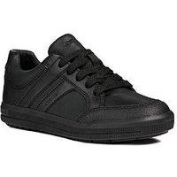 GEOX ARZACH Boys Casual Sporty Lace Up Side Zip Stylish School Shoes Black