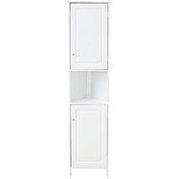 Lloyd Pascal Devonshire Tall Corner Bathroom Cabinet - White
