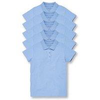 Everyday Girls 5 Pack School Polo Tops - Blue