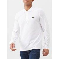 Lacoste Classic Long Sleeve Pique Polo Shirt - White