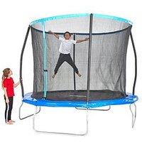 Sportspower 10Ft Trampoline With Easi-Store Folding Safety Enclosure With Reversable Flip Pad