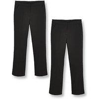 V By Very Girls 2 Pack Woven School Trouser Plus Size - Black