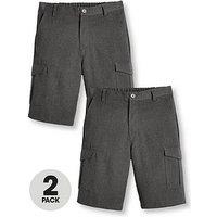 The Very Collection Boys 2 Pack Combat School Shorts - Grey